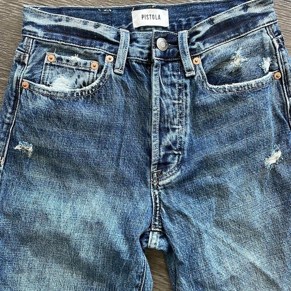 Sz24 Pistola Charlie High Rise Straight Un-Done Frayed Hem in Eternal EUC - Picture 6 of 16